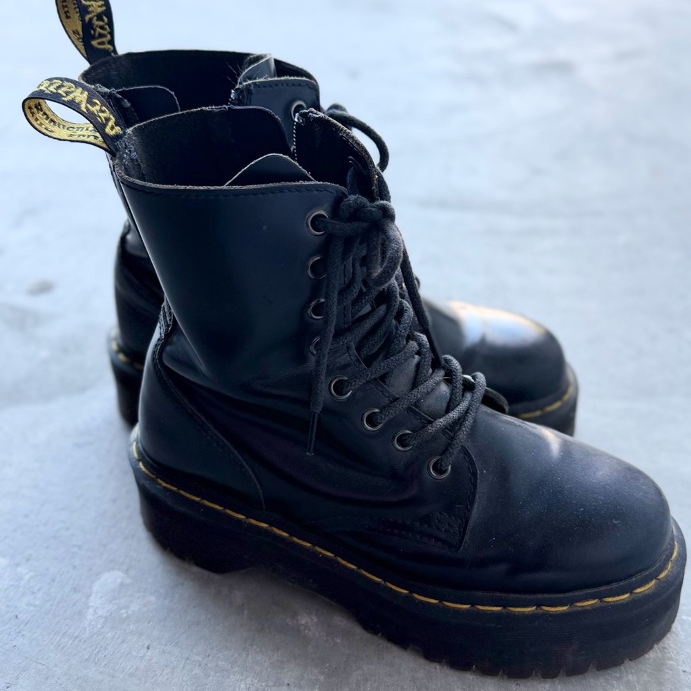 Dr. Martens Black Platform Combat Boots